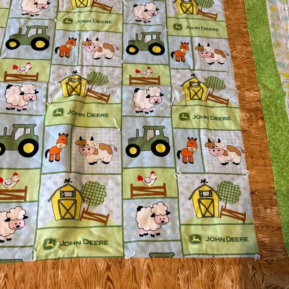 Handmade John Deere baby quilt gender neutral